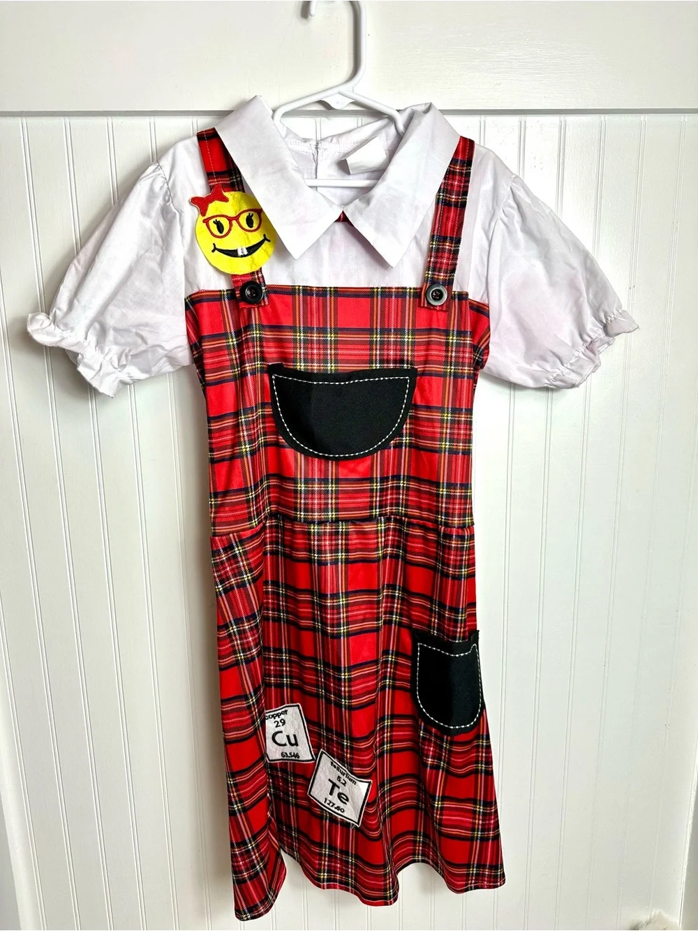 Cute Red Plaid Schoolgirl Nerd Costume … youth 10-12